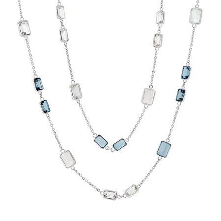 Blue and White Topaz Necklace
