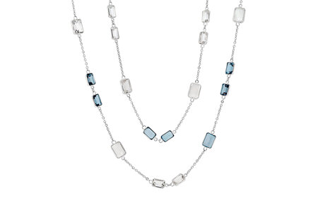 Blue and White Topaz Necklace