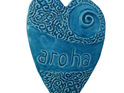 Blue Aroha Heart Ceramic Wall Art