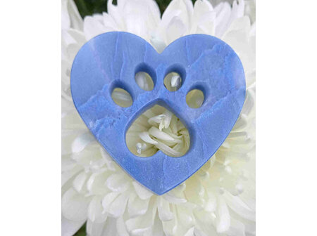 Blue Aventurine Heart with Paw Print