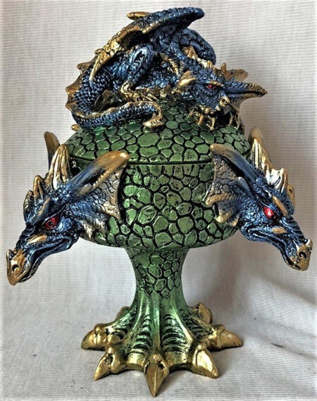 Blue Dragon Box with Green Base