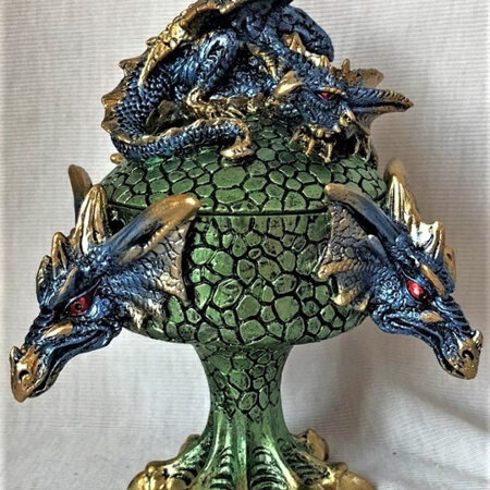 Blue Dragon Box with Green Base
