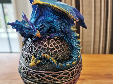 Blue Dragon on Egg Box