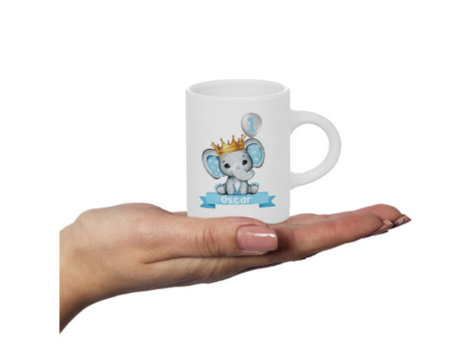 blue elephant fluffy mug