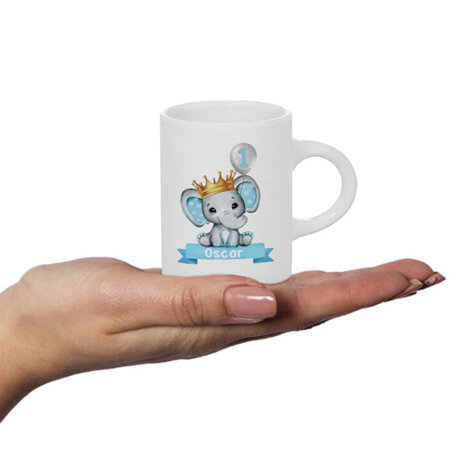 Blue Elephant Personalised Fluffy Mug