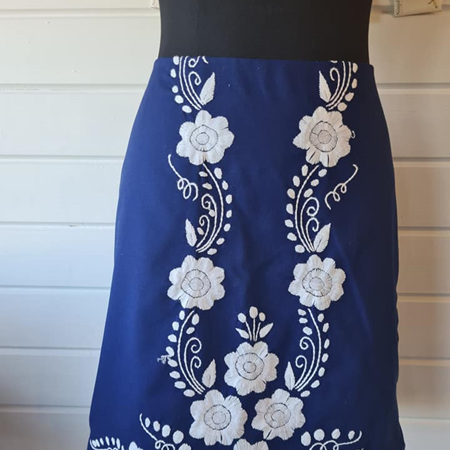 Blue Floral Skirt - Adult Size 14