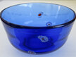 Blue glass cane bowl