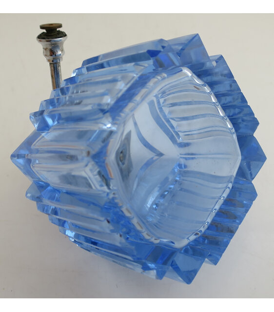 Blue glass perfume bottle