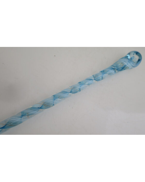 Blue glass stir stick