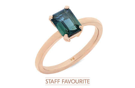 Blue-Green Sapphire Ring