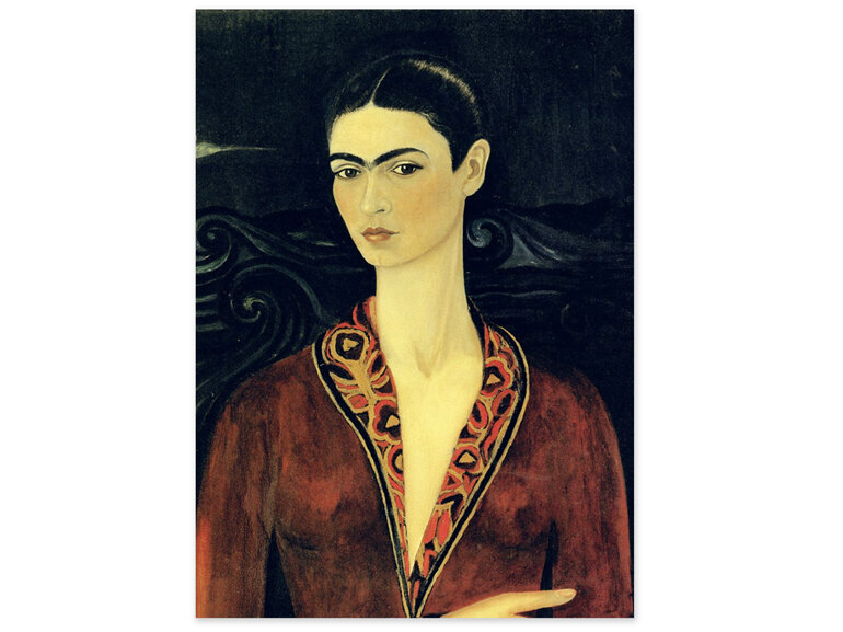 Blue Island Press Frida Kahlo self portrait velvet dress card