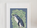 "Blue Penguin + Kina" A4 Print
