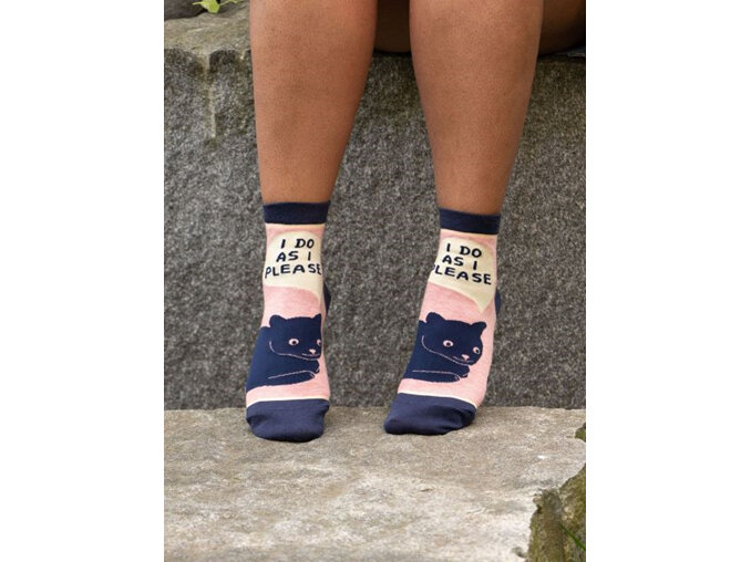 BLUE Q Ankle Socks I Do As I Please cat socks women
