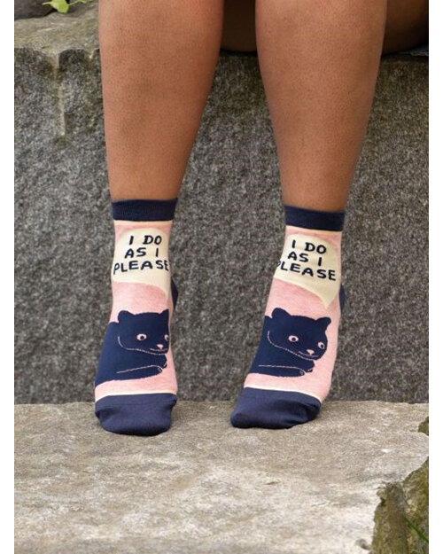 BLUE Q Ankle Socks I Do As I Please cat socks women