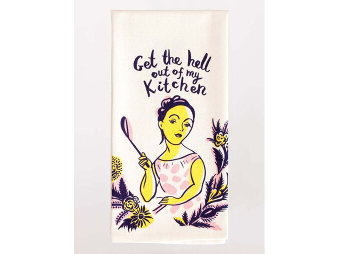 BLUE Q Tea Towel Get The Hell Out of my Kitchen