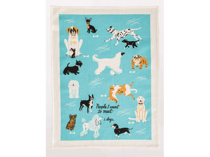 BLUE Q Tea Towel People to Meet: Dogs pet kitchen cook dishes