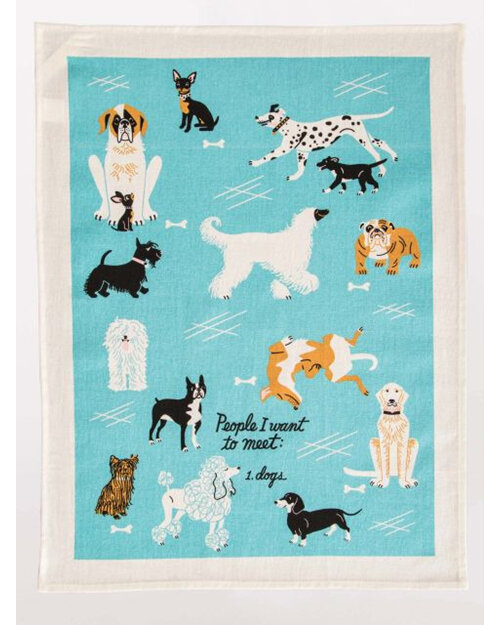 BLUE Q Tea Towel People to Meet: Dogs pet kitchen cook dishes