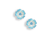 Blue Topaz Rose Earrings