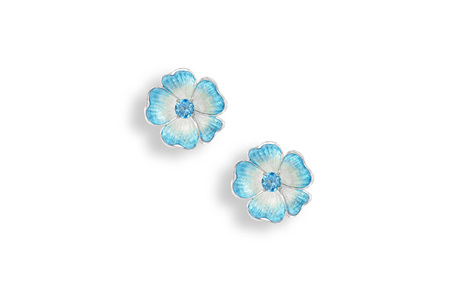 Blue Topaz Rose Earrings