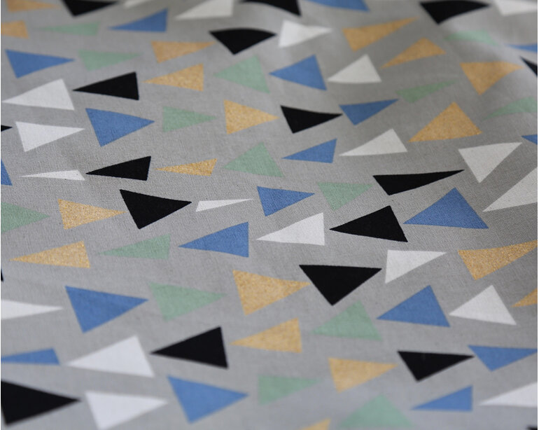 Blue triangles minky blanket, handmade by Miss Izzy in New Zealand