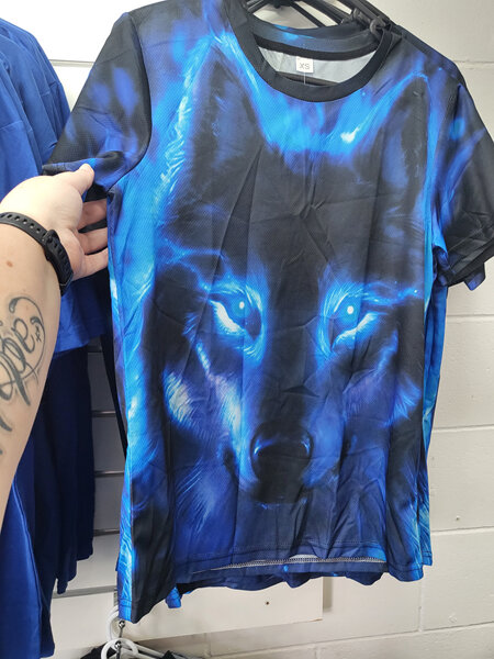 Blue wolf quick dry adults tshirt