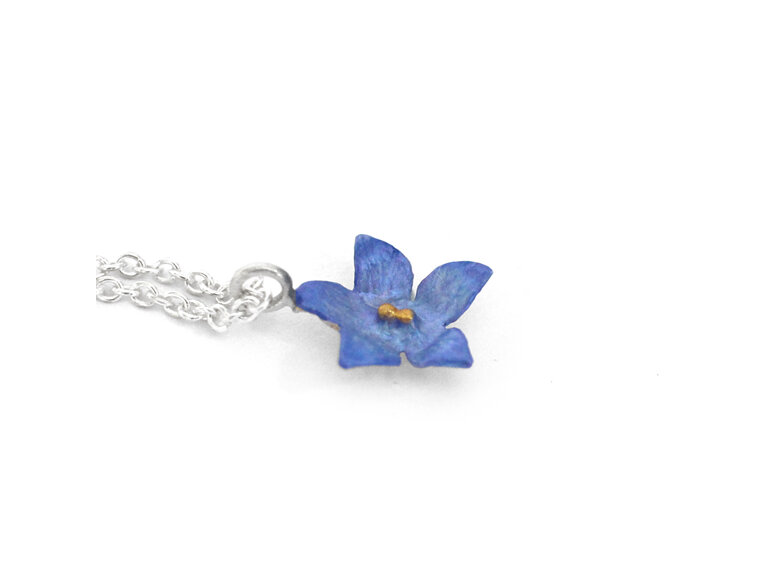 bluebell native blue flower nz sterling silver necklace floral botanical pendant