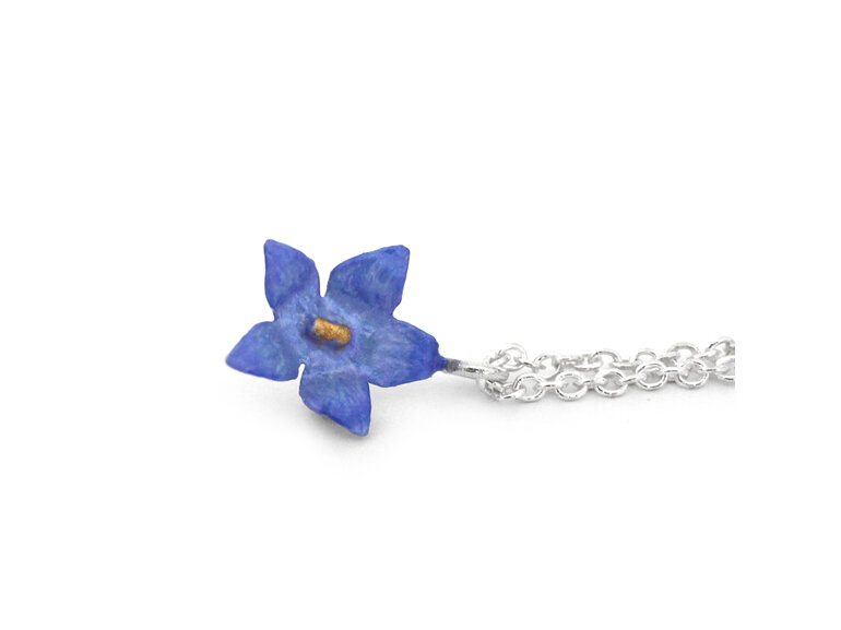 bluebell native blue flower nz sterling silver necklace floral botanical pendant