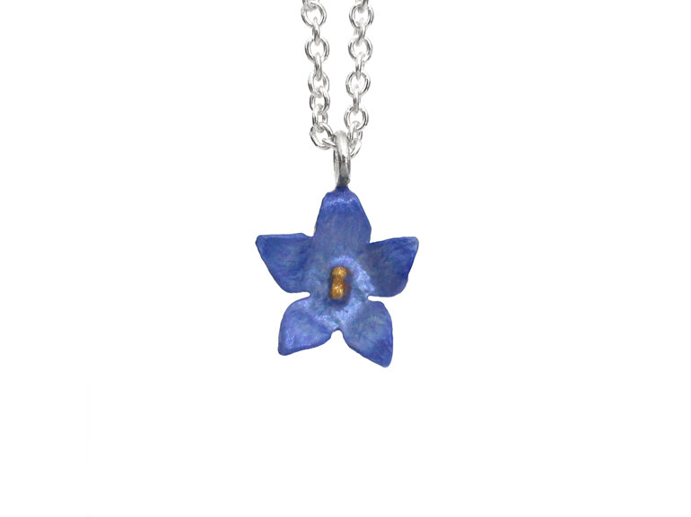 bluebell native blue flower nz sterling silver necklace nz lilygriffin jewellery