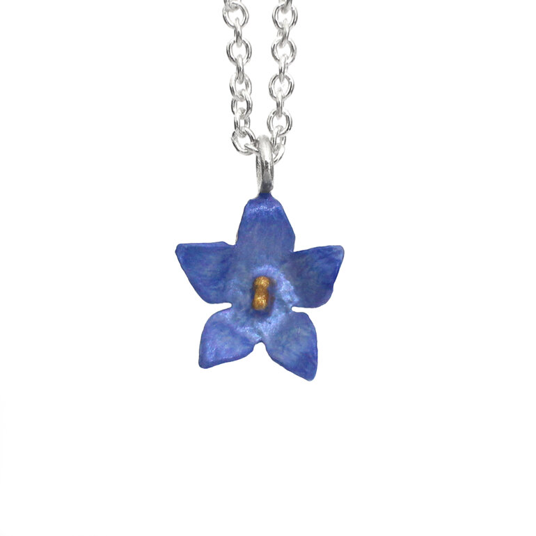 bluebell native blue flower nz sterling silver necklace nz lilygriffin jewellery
