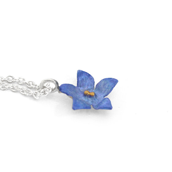 bluebell native blue flower nz sterling silver necklace floral botanical pendant
