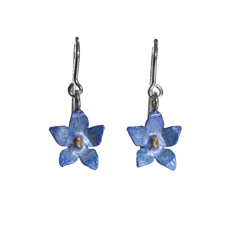 bluebell native flowers blue star sterling silver earrings botanical lilygriffin