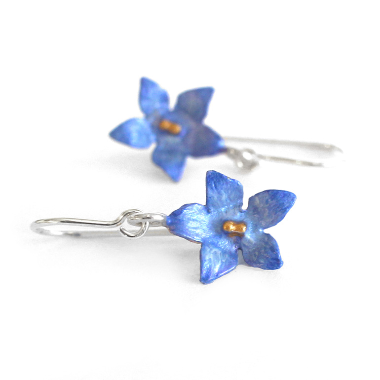 bluebell native flowers blue star sterling silver earrings floral lily griffin