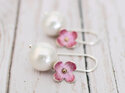blush pink puti puti flowers pearls earrings lily griffin nz jewellery
