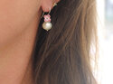 blush pink putiputi flowers pearl earrings handmade nz jewellery lily griffin