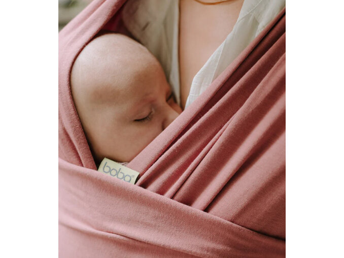 Boba Wrap Solid Dusty Pink baby mother child wearing carrier