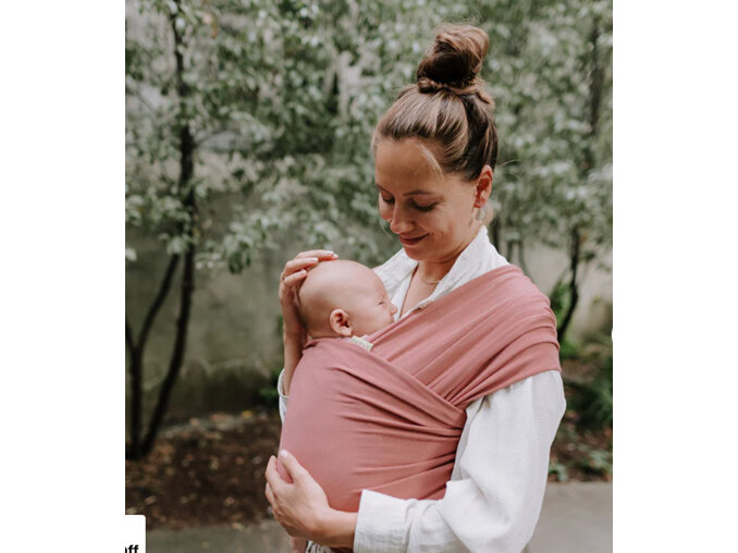 Boba Wrap Solid Dusty Pink baby wearing mother child carrier