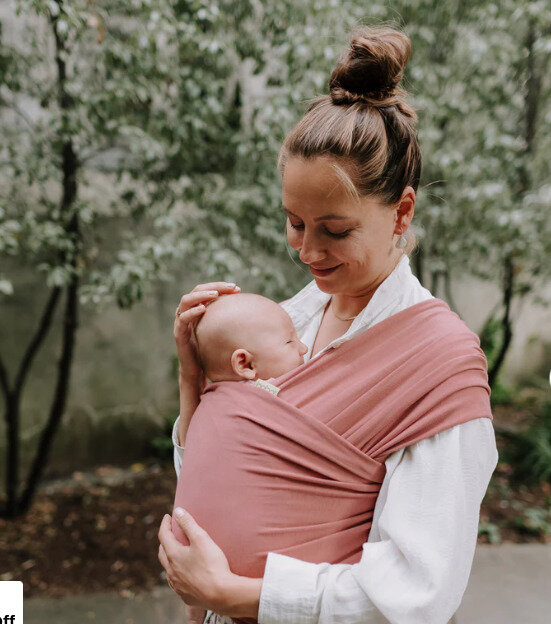 Boba Wrap Solid Dusty Pink baby wearing mother child carrier