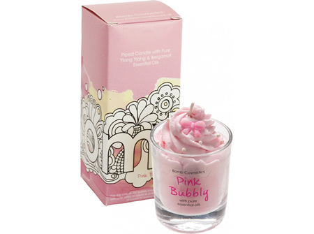 BOMB Piped Candle Pink Bubbly