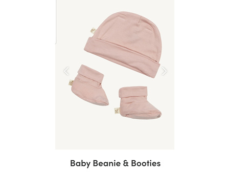 Boody Baby Beanie Bootie Set Rose 0-3m 000