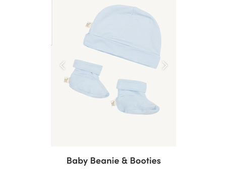 Boody Baby Beanie Bootie Set Sky 0-3m 000