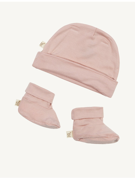 Boody Baby Beanie & Booties - Rose