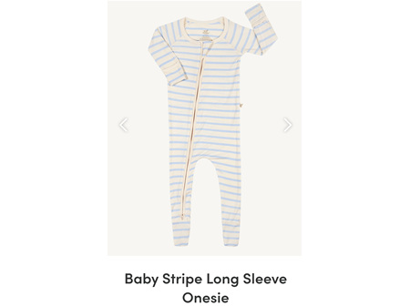 Boody Baby Long Sleeve Onesie Sky Stripe 0-3m