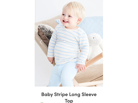 Boody Baby Long Sleeve S Top Sky Stripe 3-6m 00