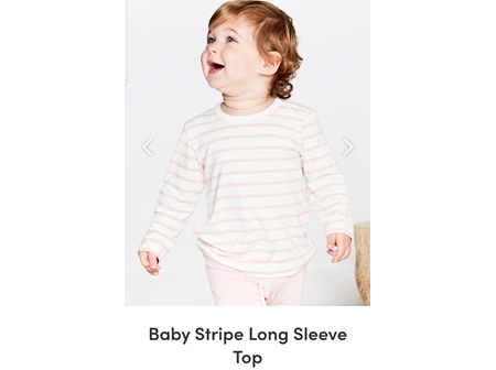 Boody Baby Long Sleeve Top Rose Stripe 3-6m 00