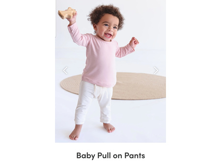 Boody Baby Pull On Pants Chalk 3-6m 00