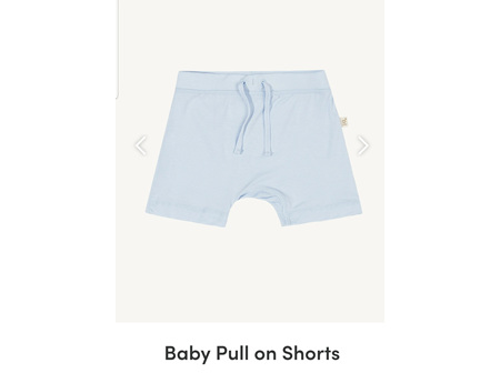 Boody Baby Pull On Shorts Sky 3-6m 00