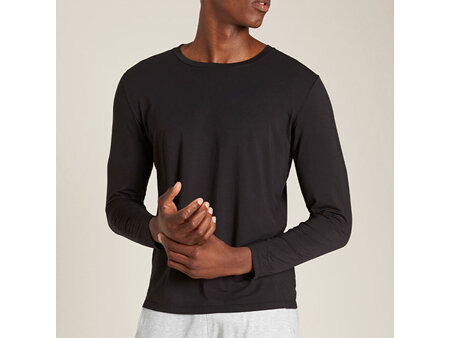 Boody Mens Long Sleeve Crew Neck T-shirt Black Small