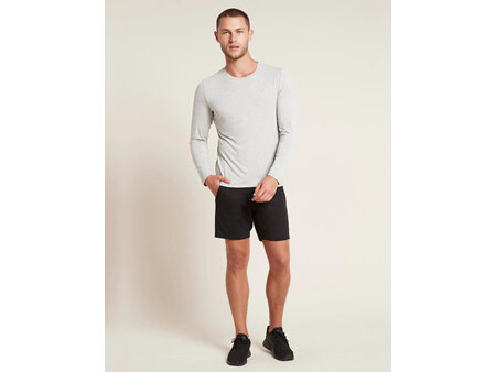 Boody Mens Long Sleeve Crew Neck T-shirt Light Grey Marl Small