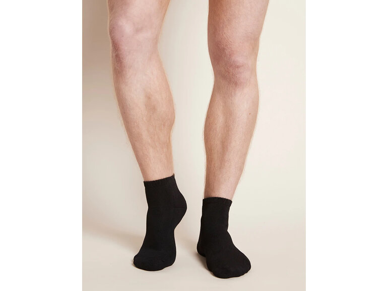 Boody Men's Low Cut Cushioned Sneaker Socks - Black / 6-11