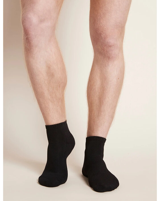 Boody Men's Low Cut Cushioned Sneaker Socks - Black / 6-11